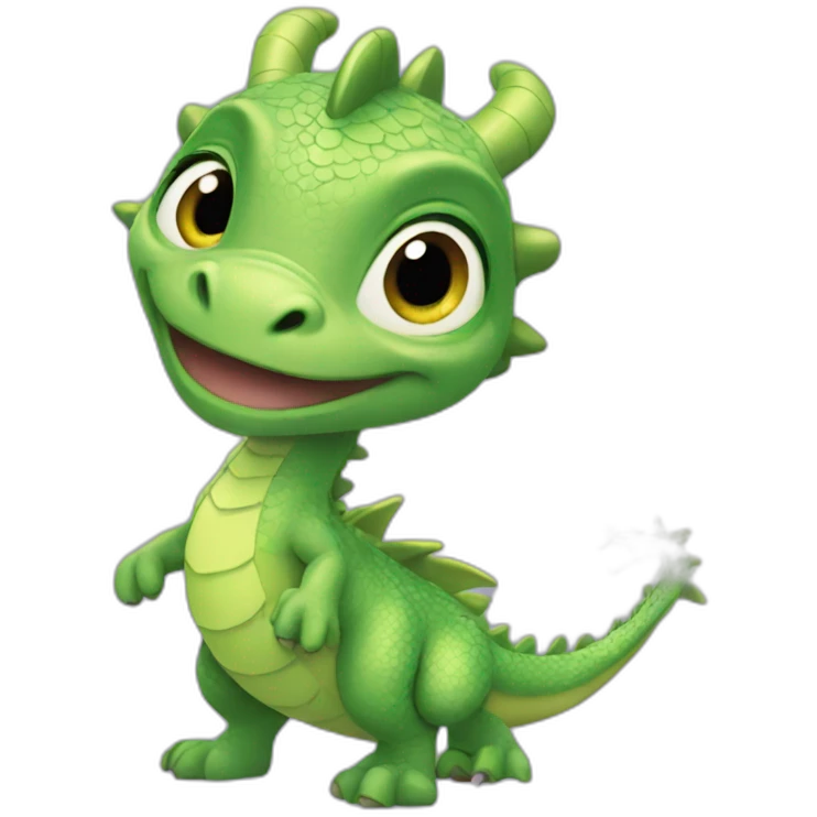 Cute girl Pixar Disney looking dragon emoji
