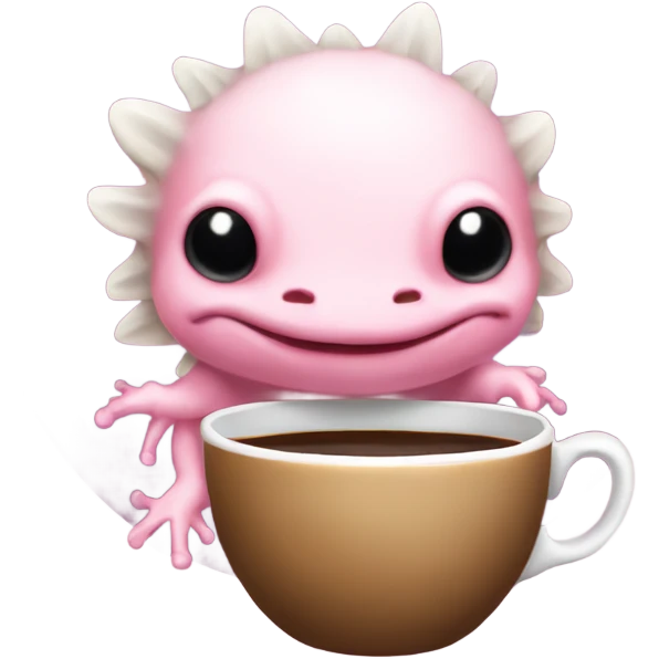 axolotl drinking coffee emoji