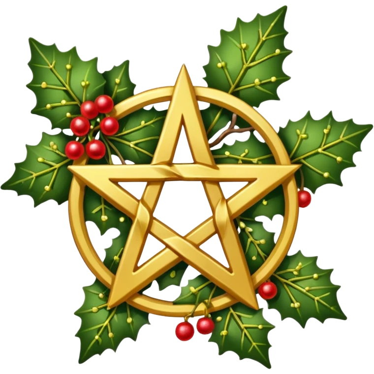 Pentacle with mistletoe  emoji