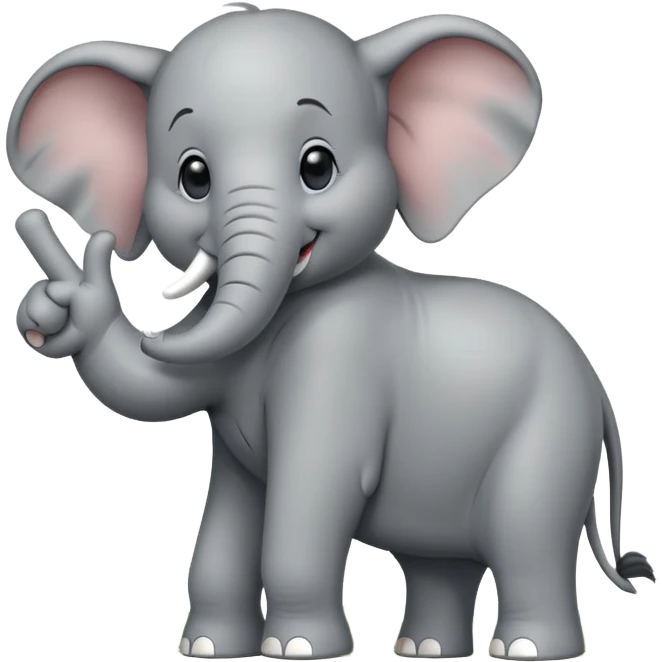 Elephant doing a peace sign winking on top of the Eiffel tower  emoji