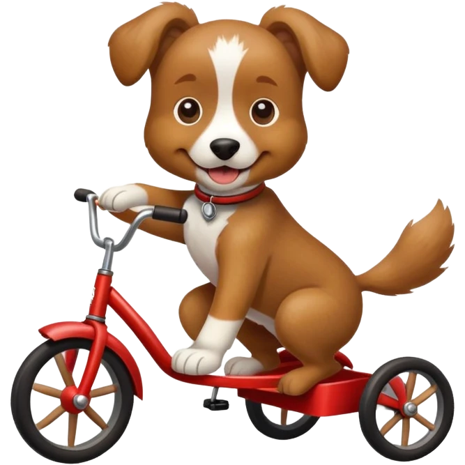 dog riding tricycle emoji