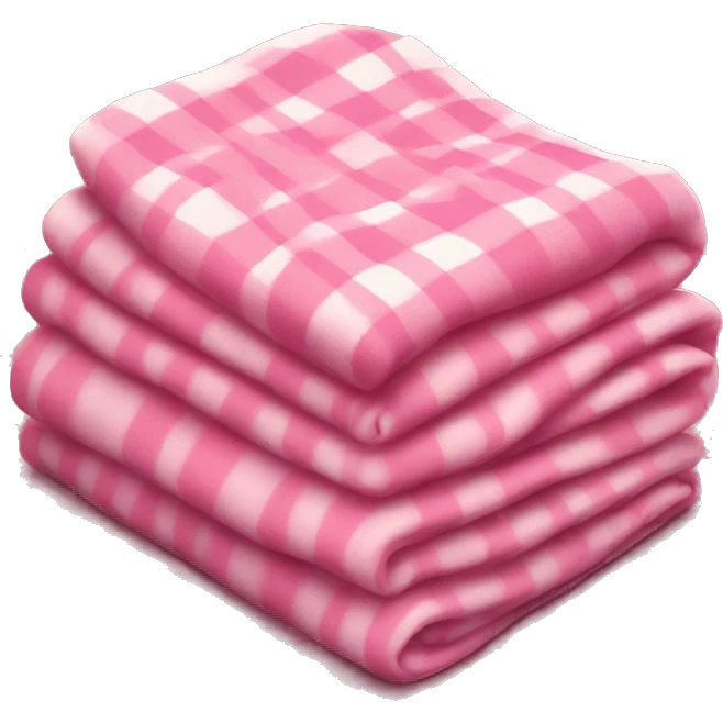 Plaid pink blanket pile emoji