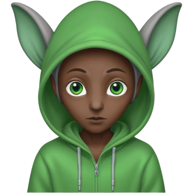 Aliens Dark gray, hoodie, long big ears emoji