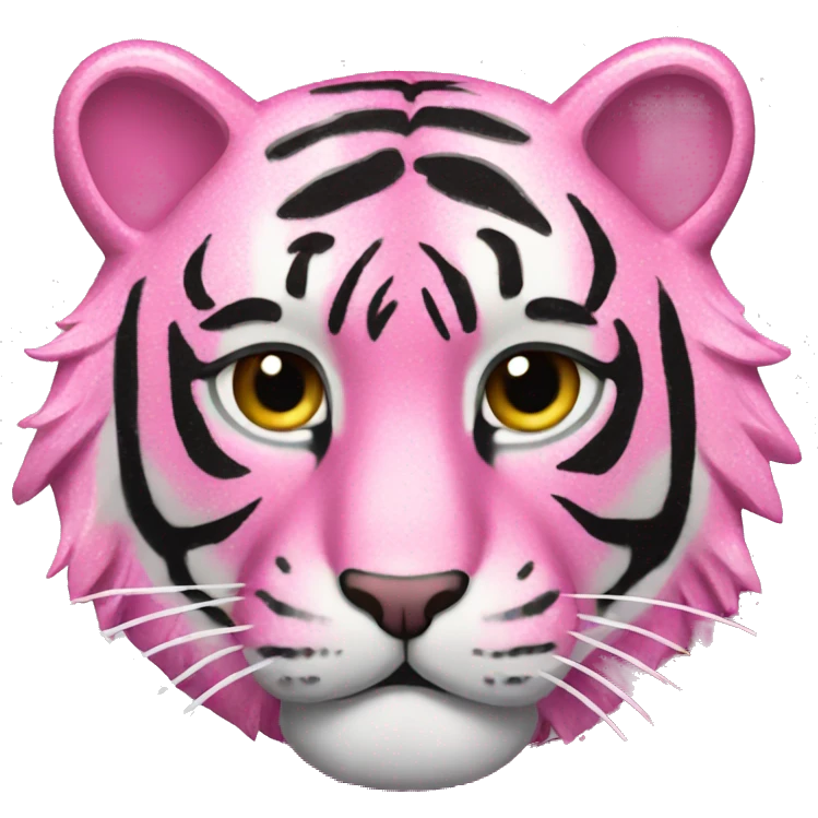 Pink tiger glitter emoji