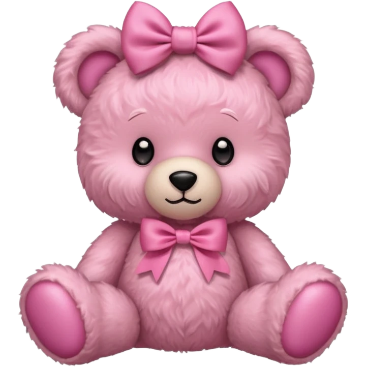 pink teddy bear with a pink bow on their head emoji