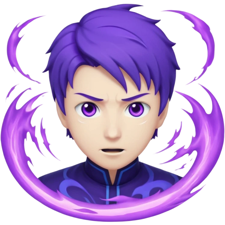 Saturo goji hitting a hollow purple emoji