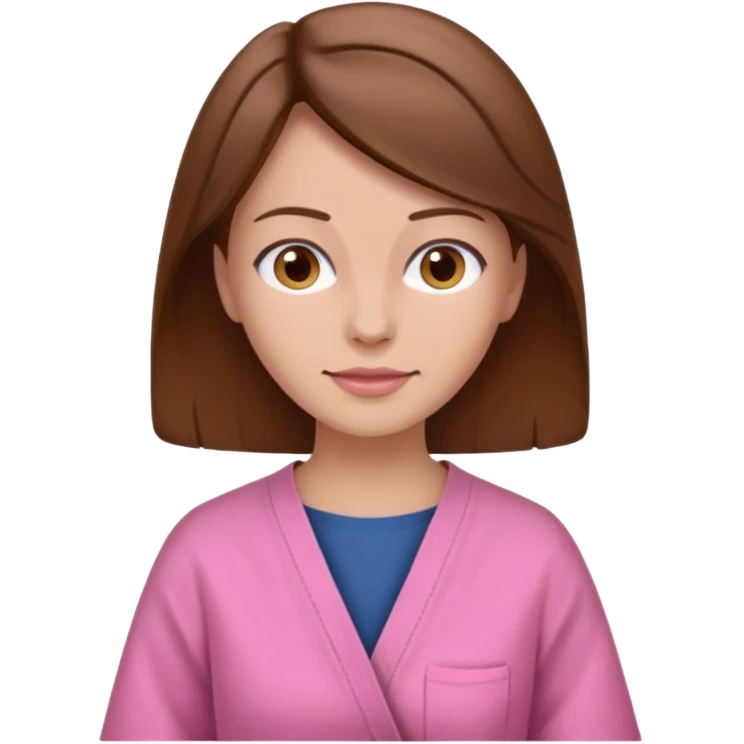 woman patient casual cloth brown hair oink cloth emoji