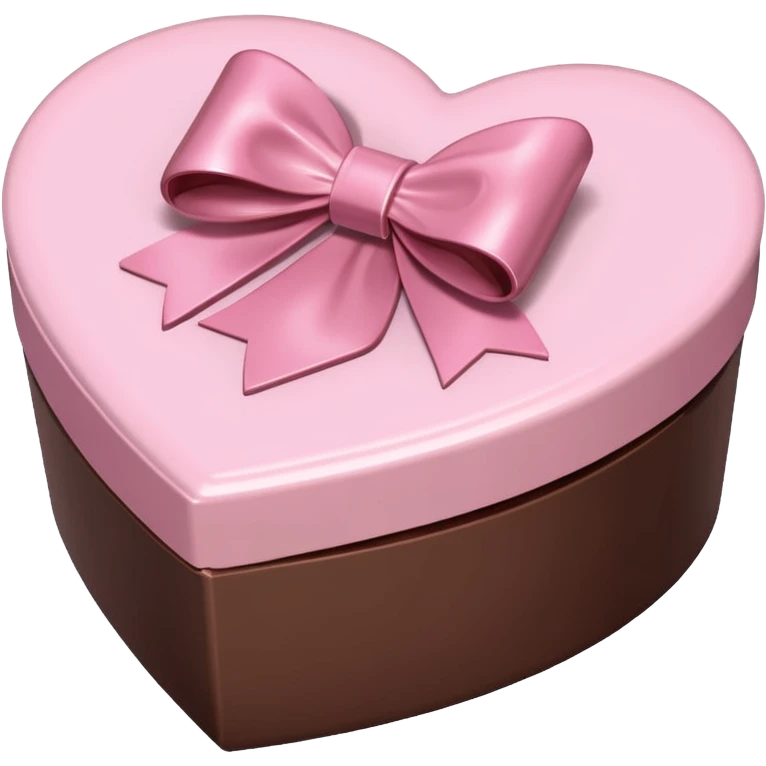 pale pink heart box, pale pink bow, filled with chocolates inside emoji