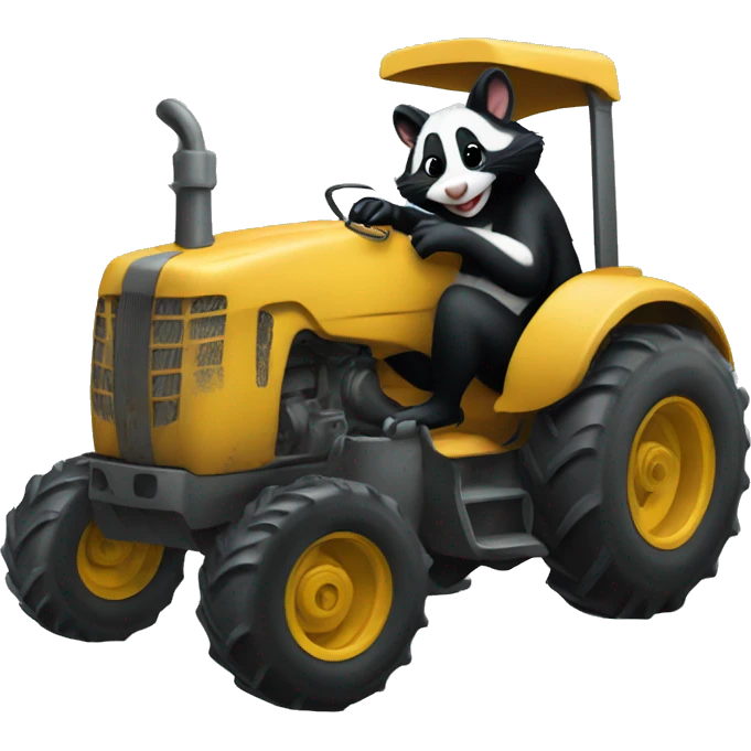 Skunk on a tractor emoji
