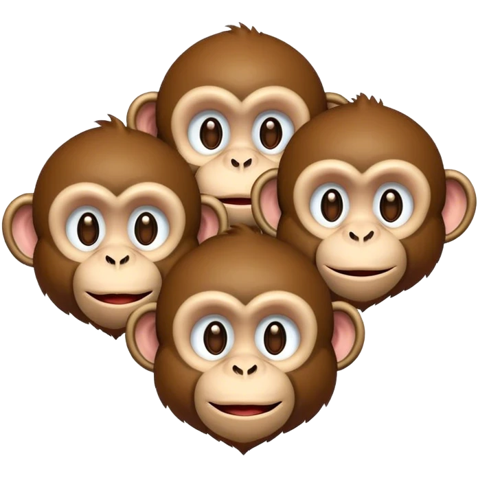 3 monkeys love emoji
