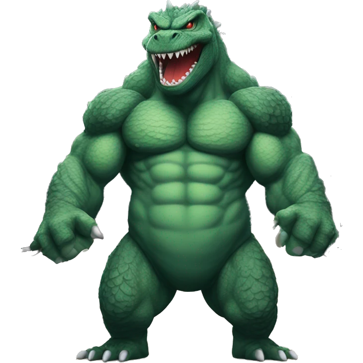 strong godzilla at gym emoji