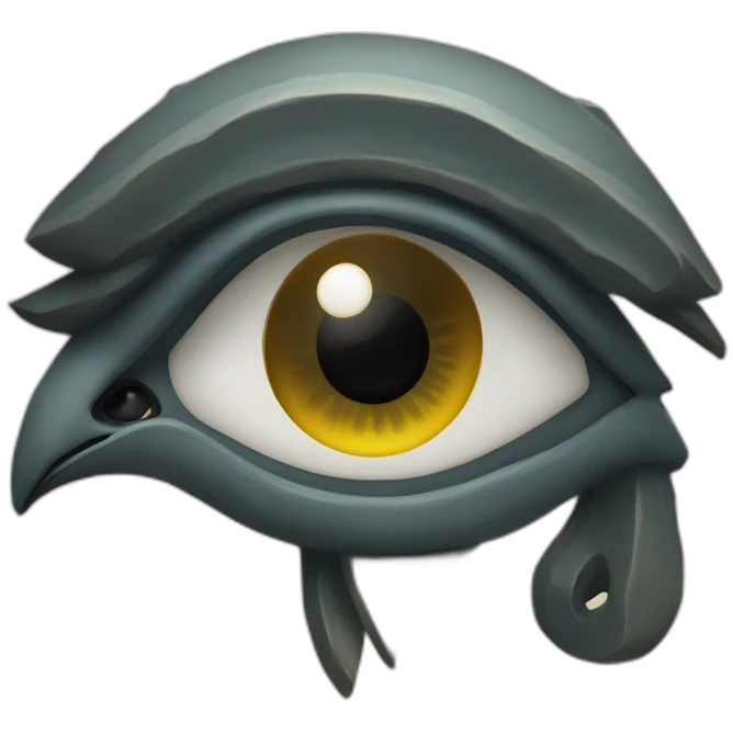 Very serious Horus eye looking up emoji