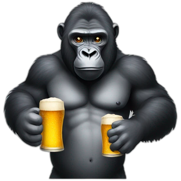 Gorilla holding beer emoji