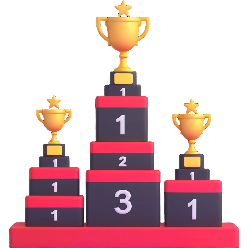 racing victory podium with three places for winners emoji