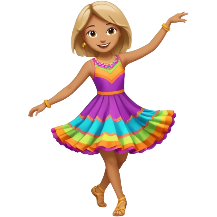 Happy girl dancing full body emoji