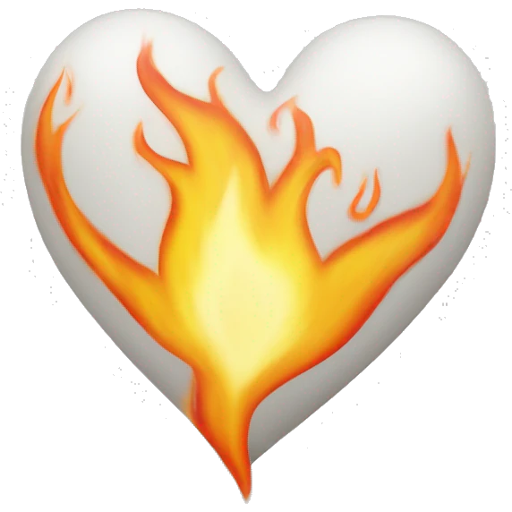 white heart on fire emoji