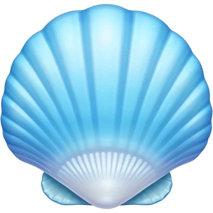 Light blue seashore emoji, pearl texture, soft gradient, smooth curves, glossy finish emoji