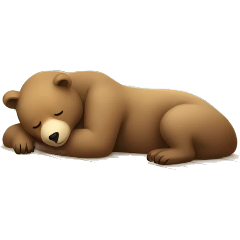 Bear sleeping on picnic table emoji