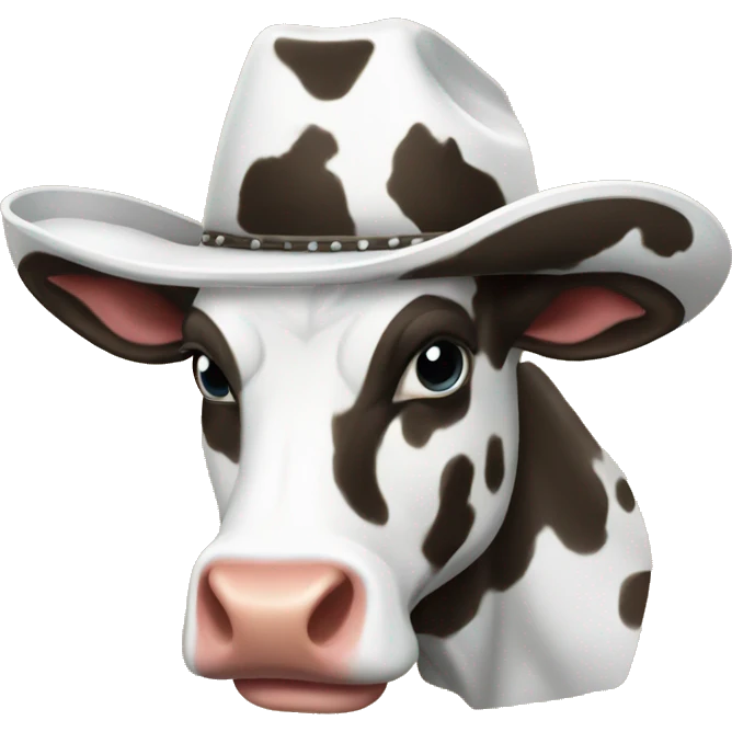 Cow print cowboy hat emoji