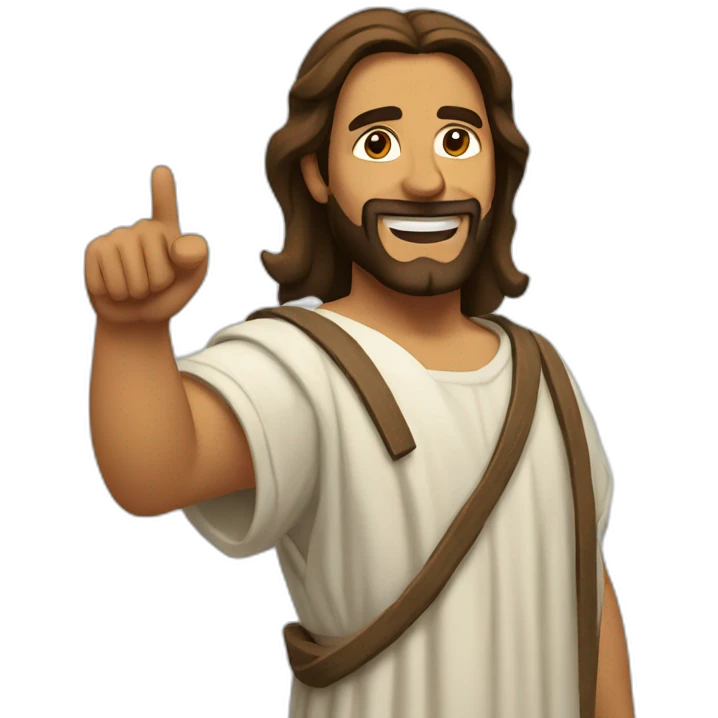 Jesús pointing emoji