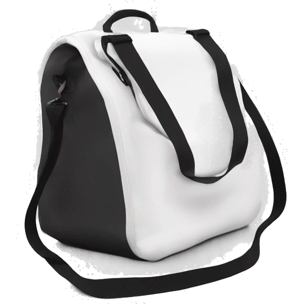 all white shoulder gym bag, white strap emoji