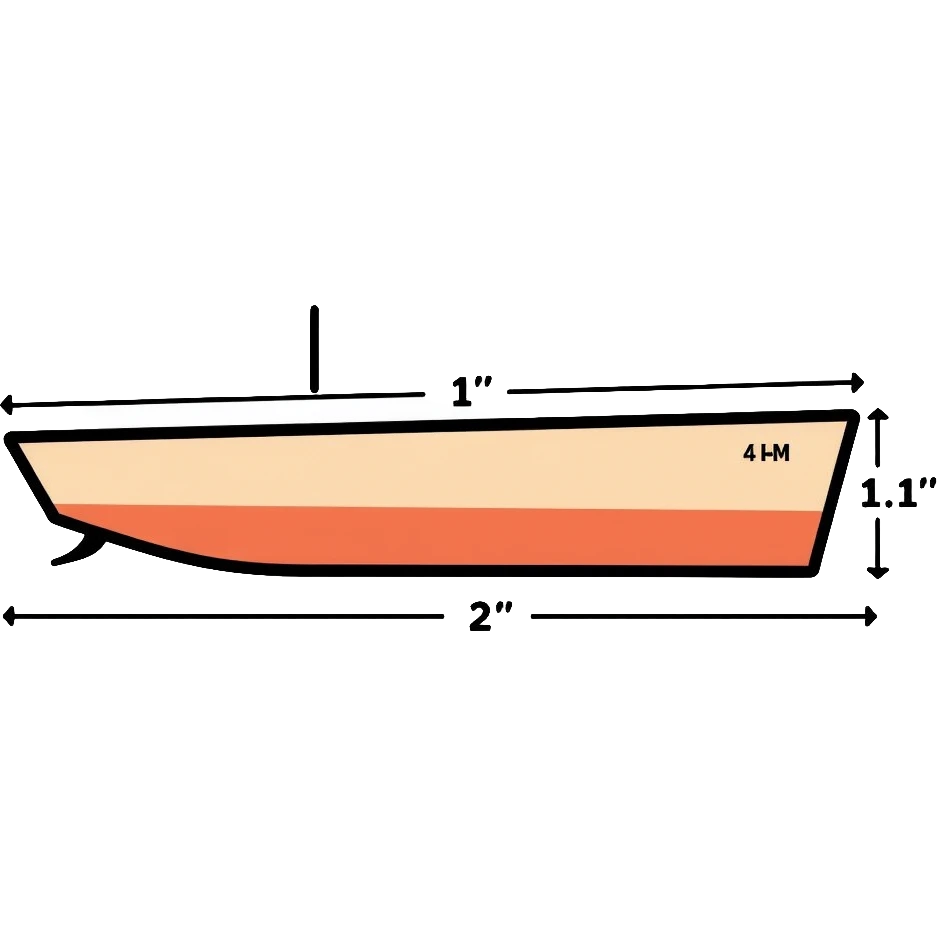 technical diagram of 4 meter boat hull with measurement marked emoji