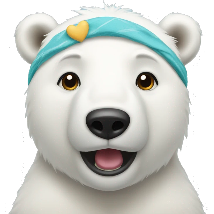 polar bear with bunny headband  emoji
