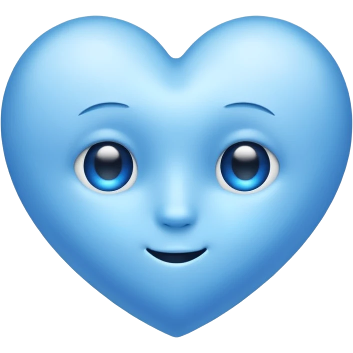 Cute blue cold heart without eyes  emoji