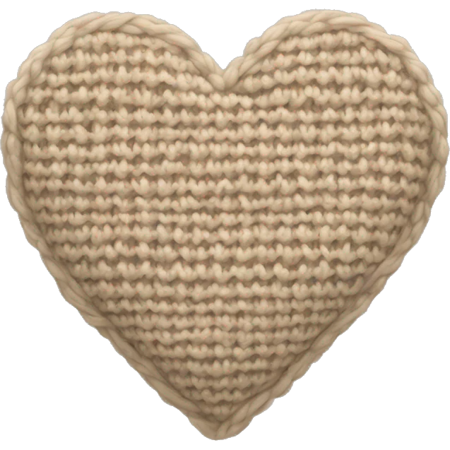 Knitted beige heart emoji