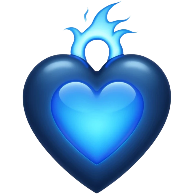 Black heart with blue flars emoji