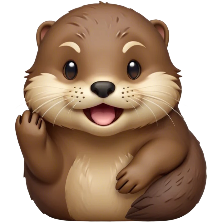 Cinematic Cute Yawning Otter Portrait Emoji, Head tilted slightly with a dramatic, wide-open yawn, showcasing a soft, sleek brown Fur with slightly drooping ears, round eyes barely open in drowsy contentment, Simplified yet irresistibly adorable features, highly detailed, glowing with a soft, cozy glow, high shine, relaxed yet expressive, stylized with a touch of aquatic whimsy, bright and endearing, soft glowing outline, capturing the essence of a sleepy yet affectionate otter, so drowsy it feels like it could glide right out of the screen and curl up for a nap! emoji