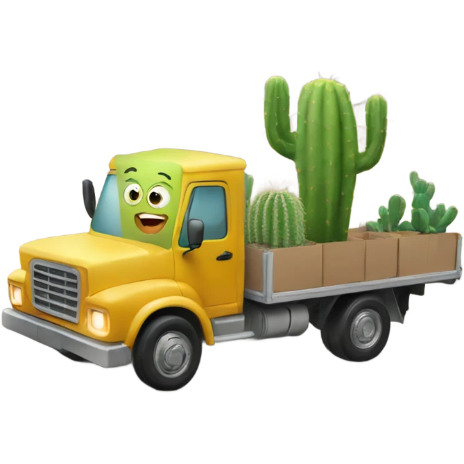 cactus in delivery truck emoji