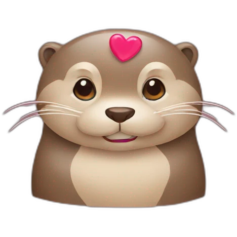 Otter with hearts emoji
