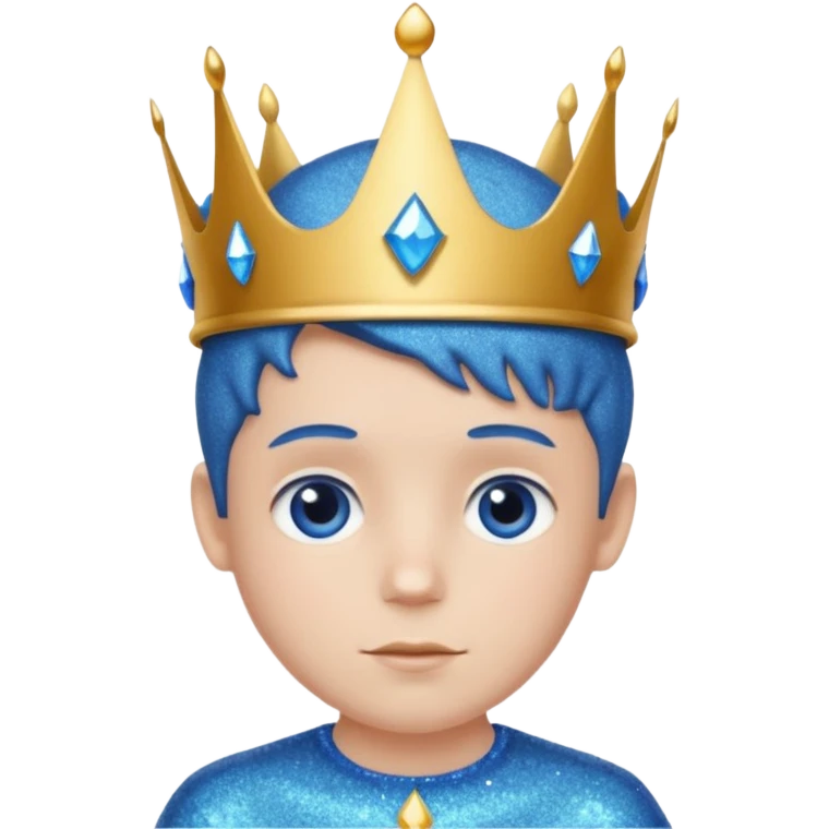 blue Boy glitter crown emoji