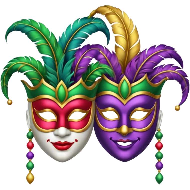 2 jesters masks for mardi gras emoji