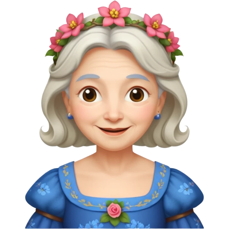 The kind and amiable grandmother in medieval fairy tales emoji