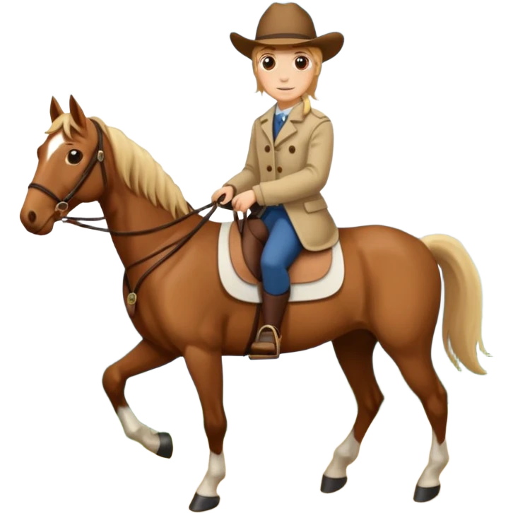 person with a horse on the end of a long lead emoji