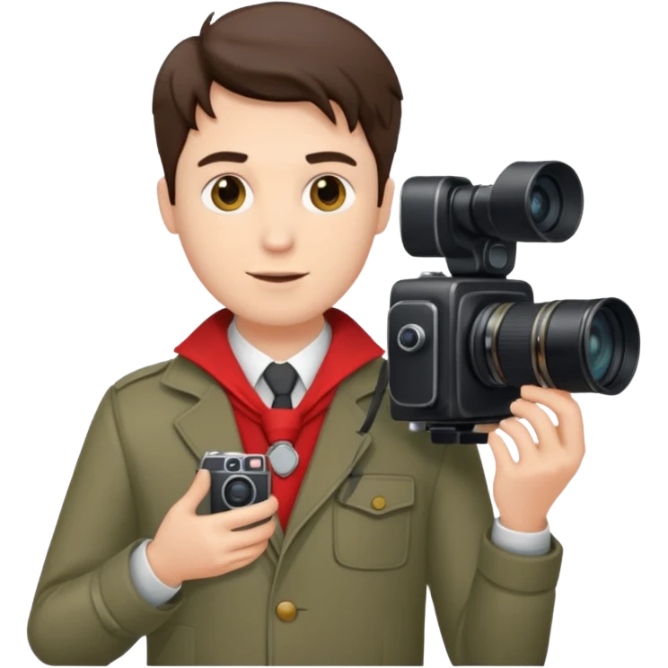 man with Camera, different outfits. emoji