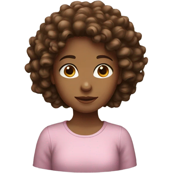 White girl with brown curly hair  emoji