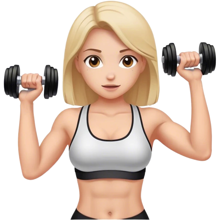Gym dumbbell girl emoji
