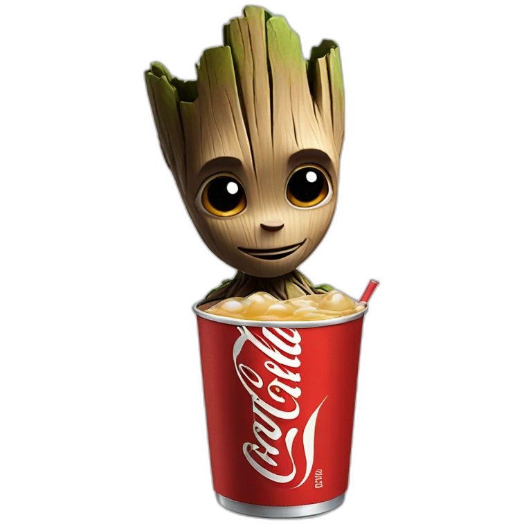 Groot drink Coke emoji