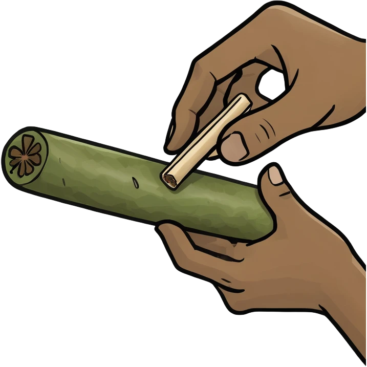 Hands rolling up a blunt emoji