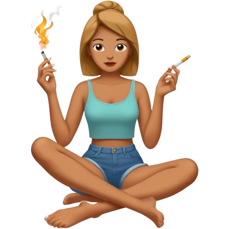 femme pieds nus qui fume emoji