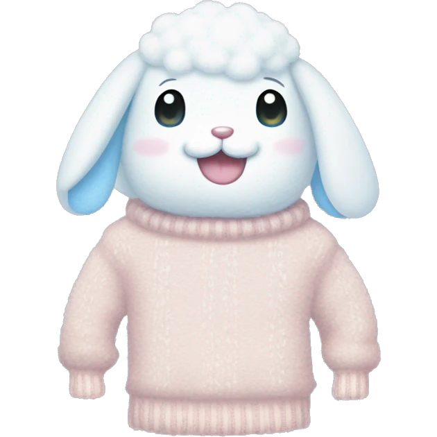 cinnamoroll wearing a fuzzy sweater emoji