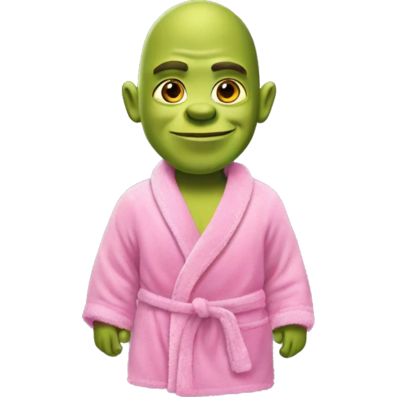 Shrek in a pink bathrobe emoji