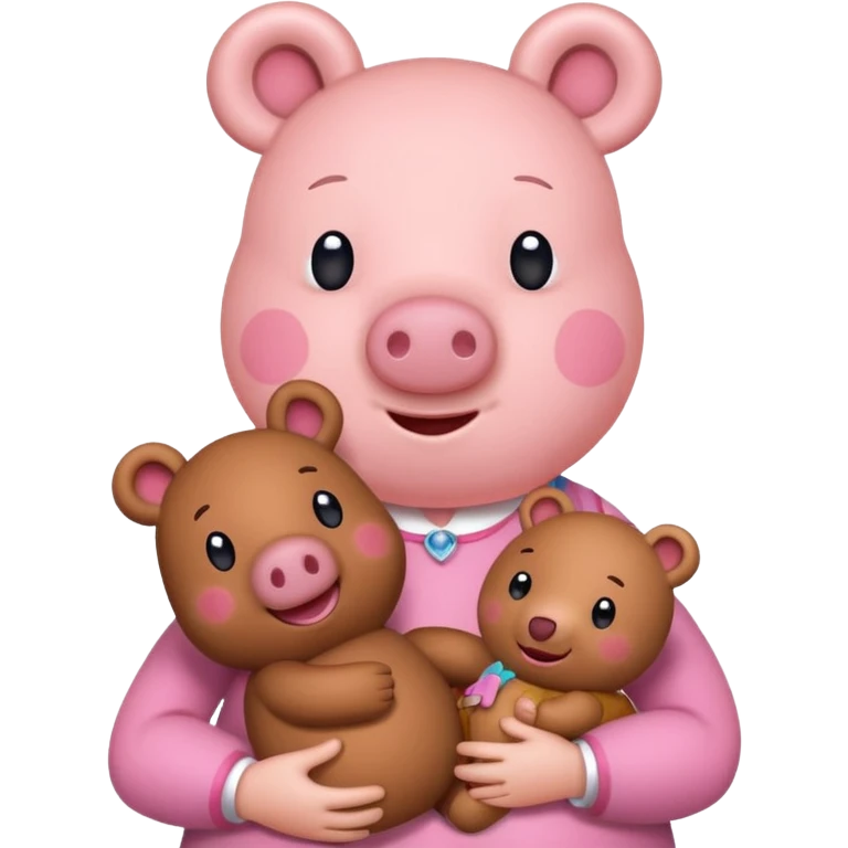 Peppa Pig with a teddy bear emoji
