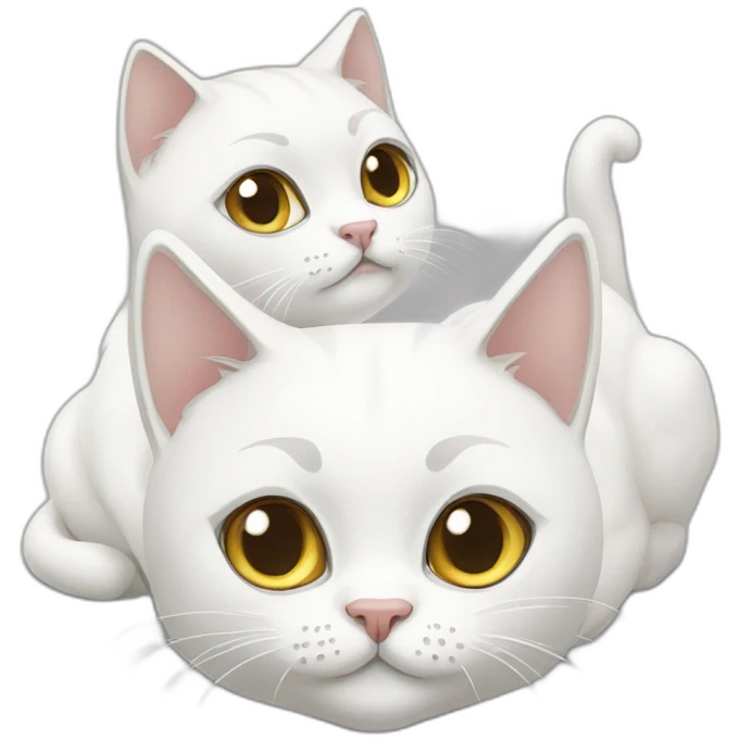 4 white cats emoji