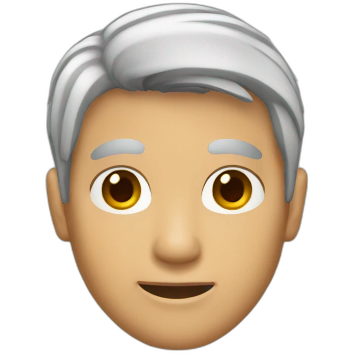 Asian Man gray hair coding emoji