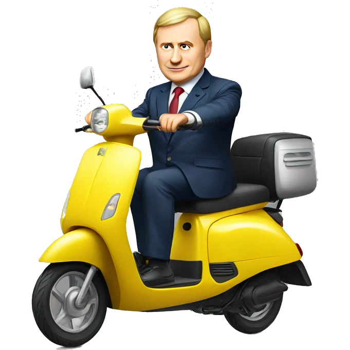 Russian President on yellow electric scooter (not moped) emoji
