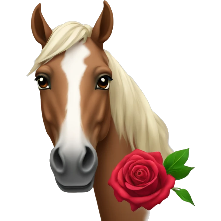 Horse with rose emoji
